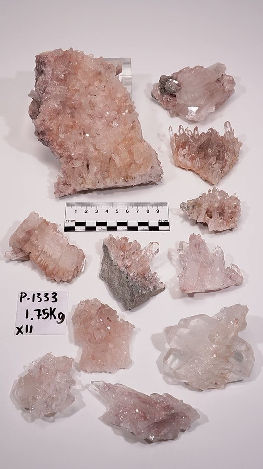 Pink Lemurian Quartz Clusters (P-1333)