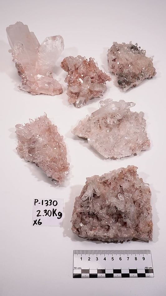 Pink Lemurian Quartz Clusters (P-1330)
