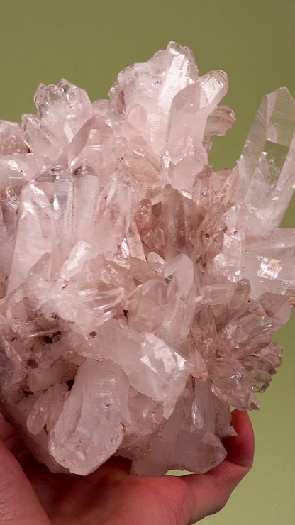 SUPER OPTICAL PINK LEMURIAN QUARTZ CLUSTER MEDIUM SIZE (P-3004) | WHOLESALE LOT