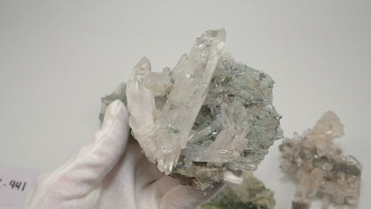 Fuchsite and/or Clinochlore included Lemurian Quartz Clusters (LC-441) 1413g x5