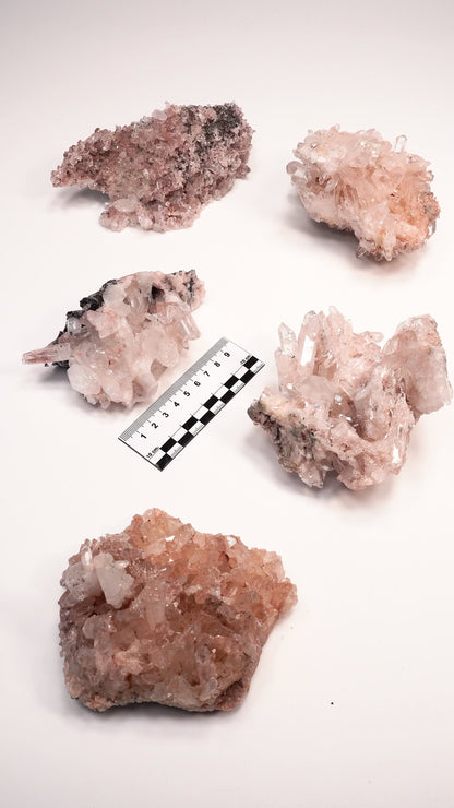 PINK LEMURIAN QUARTZ CLUSTERS SMALL SIZE (P-1457) 2,759 G X5 | WHOLESALE LOT
