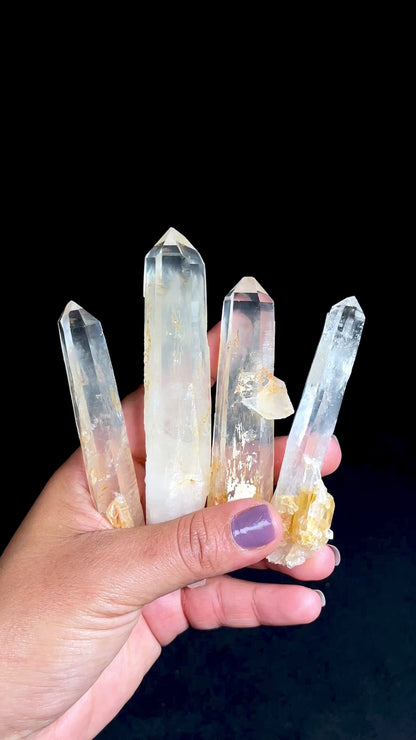 ゴールデンヒーラーDNAブルースモーク（ミルトン鉱山産）レムリアンクォーツクリスタルワンド（中・大サイズ）卸売（BS-165）