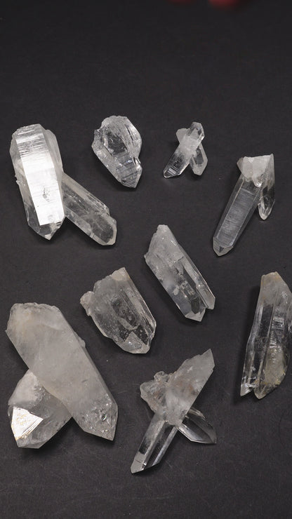 Tantric Twin Super Optical Lemurian Quartz crystal Points (SO-231) 867g x8