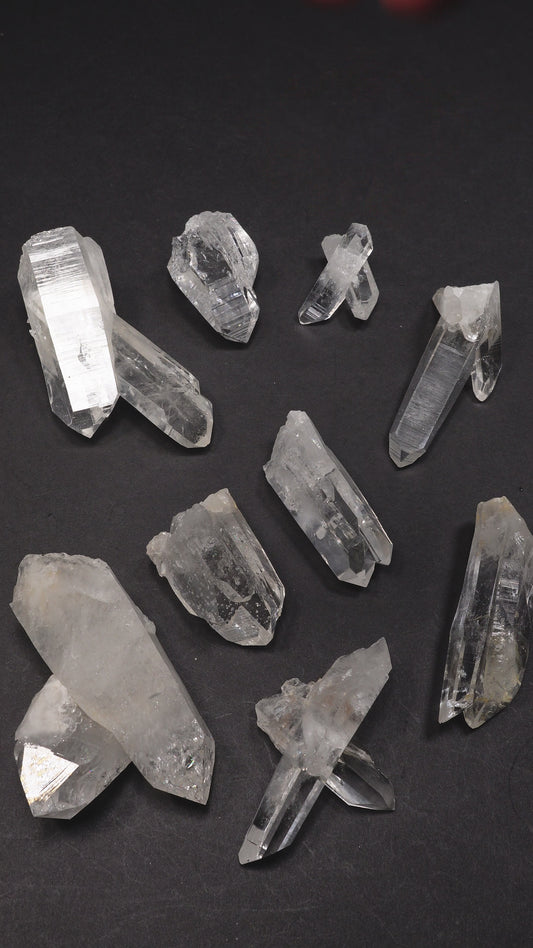 Tantric Twin Super Optical Lemurian Quartz crystal Points (SO-231) 867g x8