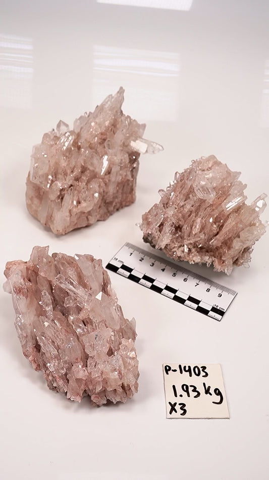 Pink Lemurian Quartz Clusters Medium Size (P-1403)