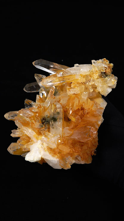 超レア！ゴールデンヒーラーグリーンレムリアンクォーツクラスターコレクター標本（ロット：CO-265A）