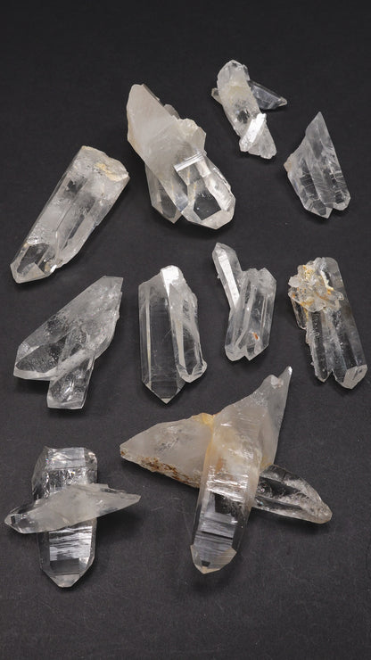 Tantric Twin Super Optical Lemurian Quartz crystal Points (SO-238) 987g x8