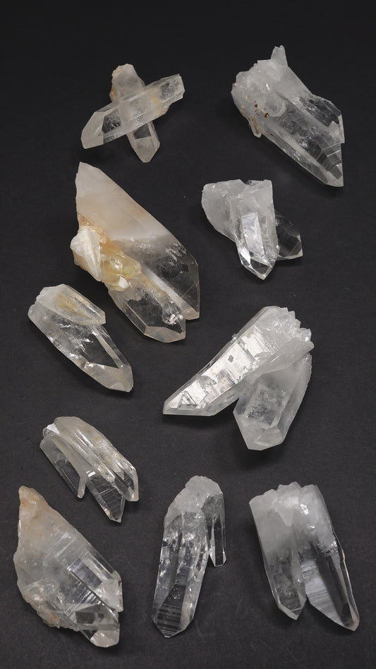 Tantric Twin Super Optical Lemurian Quartz crystal Points (SO-233) 1080g x8