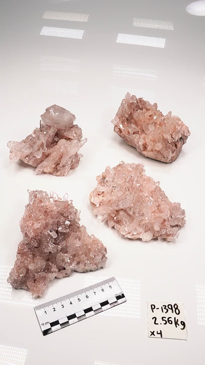 Pink Lemurian Quartz Clusters Medium Size (P-1398) 2560g x4
