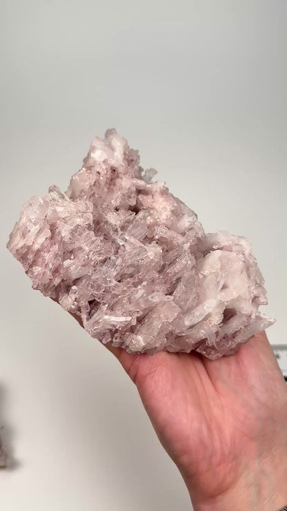 Pink Lemurian Quartz Cluster medium size (Lot: P-1224) 1,426g  x3 pieces