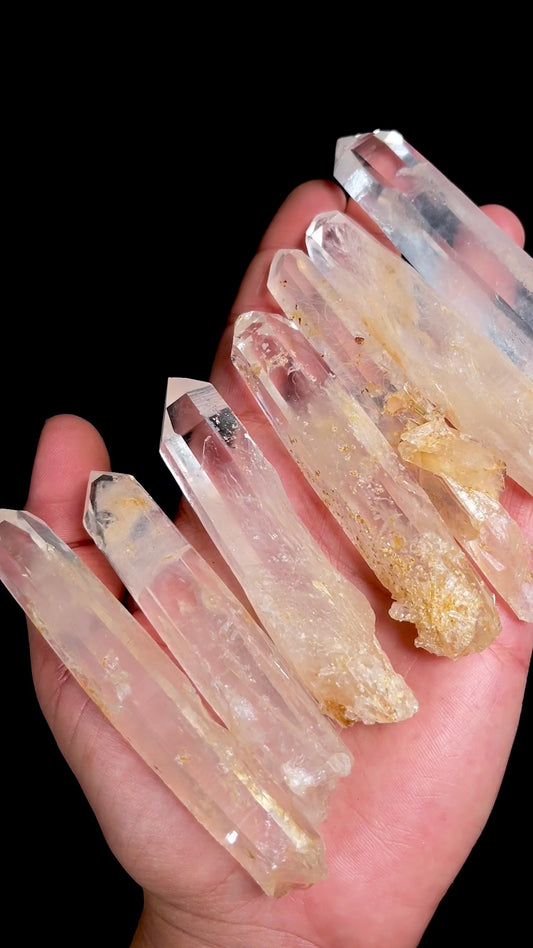 Golden Healer DNA Blue Smoke (Milton mine) Lemurian Quartz Crystal Wands Medium and Large size WHOLESALE (BS-160)