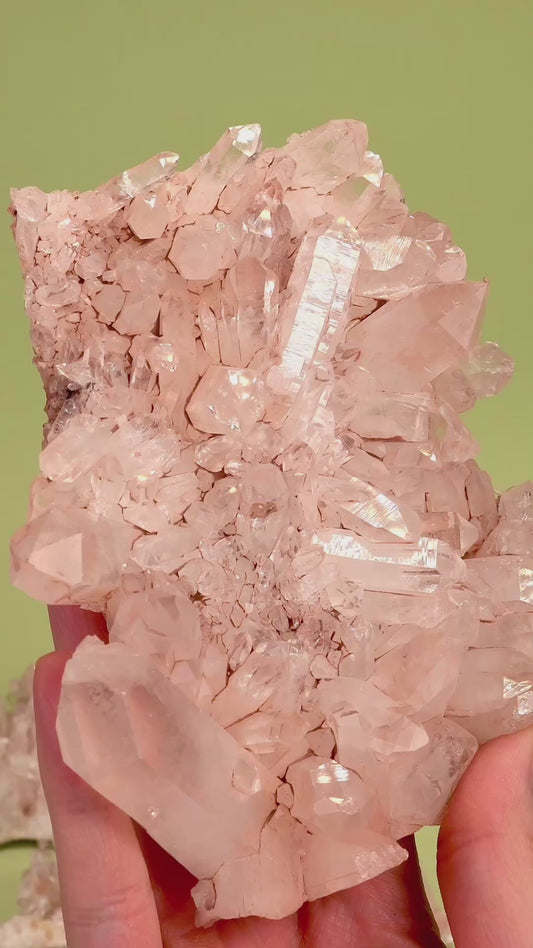 PINK LEMURIAN QUARTZ CLUSTERS (P-3016) | WHOLESALE LOT | SMALL & MEDIUM SIZE