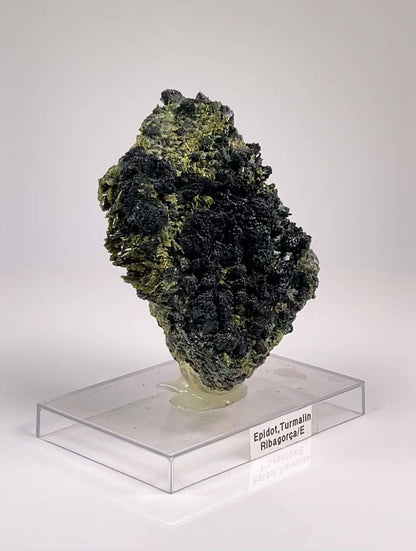 黒トルマリン入りエピドートクラスター！スペイン産 超高品質 卸売 (EP-12)