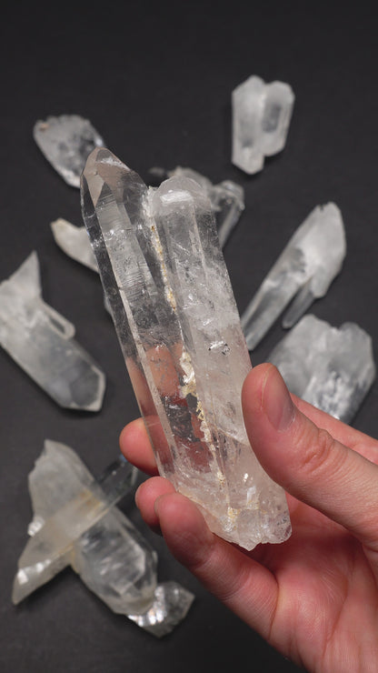 Tantric Twin Super Optical Lemurian Quartz crystal Points (SO-237) 877g x8