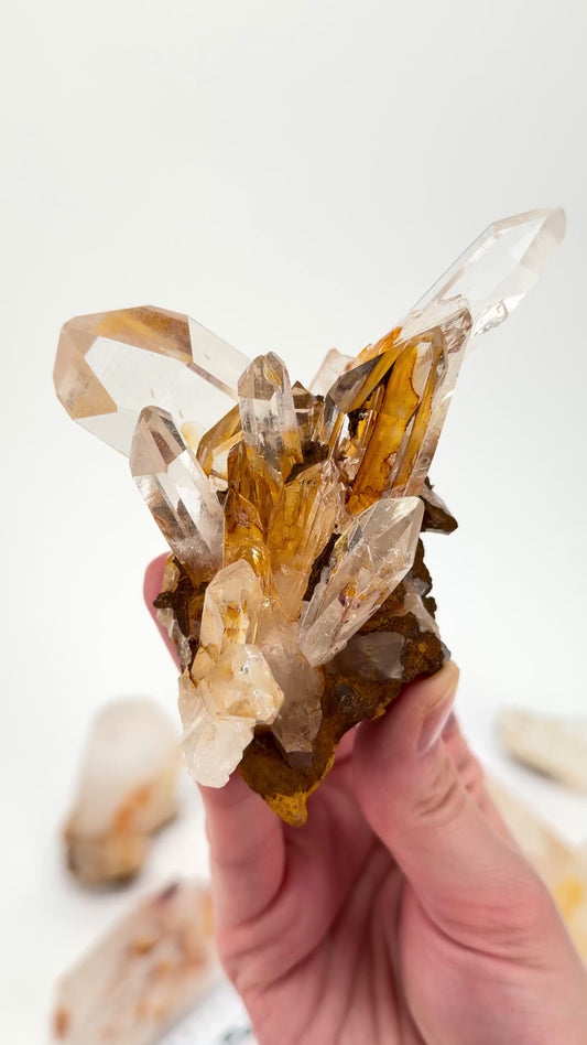 DRAGON FIRE LEMURIAN QUARTZ CLUSTERS (LC-3025) | WHOLESALE LOT | MIXED SIZE