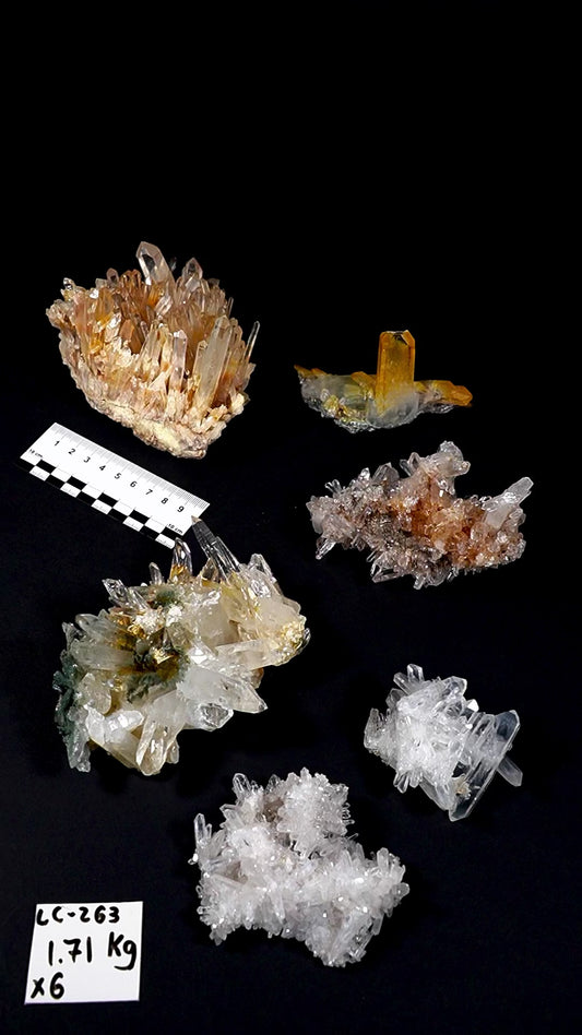 Lemurian Quartz Clusters mixed selection Rainbow Lot (LC-263)