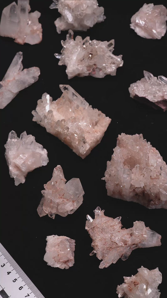 PINK LEMURIAN QUARTZ CLUSTERS (P-3085) | WHOLESALE LOT | SMALL SIZE 1685g x12