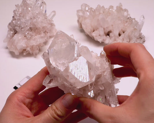 PINK LEMURIAN QUARTZ CLUSTERS (P-3032) | WHOLESALE LOT | MEDIUM SIZE 2155g x4