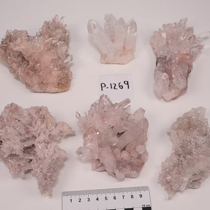 Pink Lemurian Quartz Clusters Medium / Small size (P-1269) 1791g x6