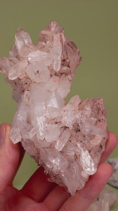 SUPER OPTICAL PINK LEMURIAN QUARTZ CLUSTERS SMALL SIZE (P-3001) | WHOLESALE LOT