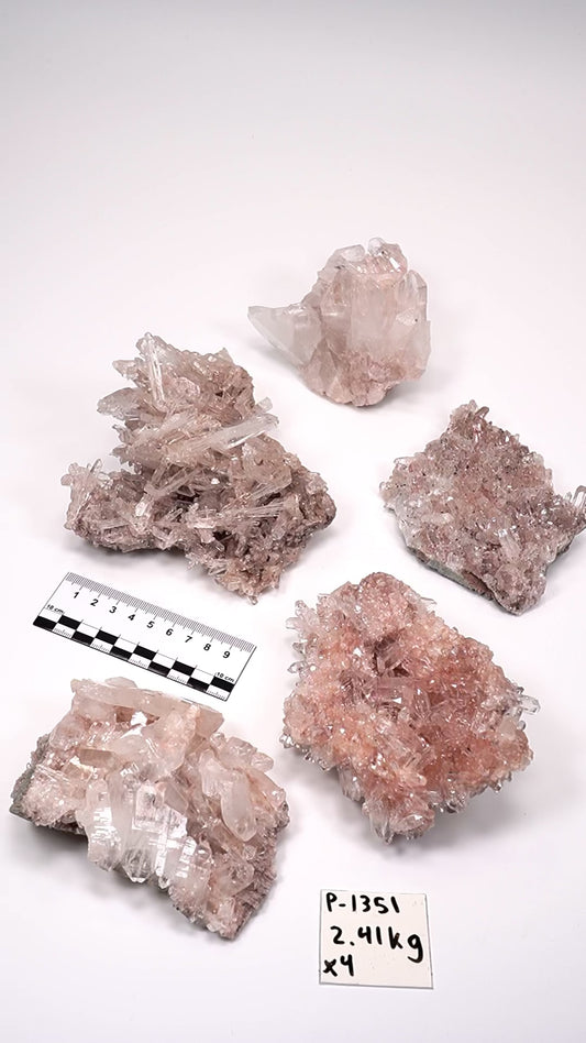 Pink Lemurian Quartz Clusters Medium Size (P-1351)