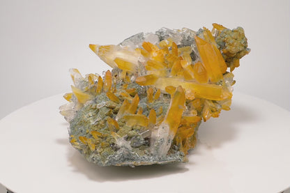 ゴールデングリーンレムリアンクォーツクラスター ラージサイズ 超希少 (LC-438)