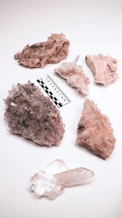 PINK LEMURIAN QUARTZ CLUSTERS MEDIUM SIZE (P-1444) 2,207 G X6 | WHOLESALE LOT