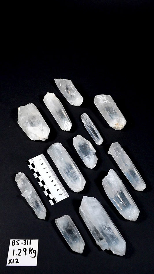 Elestial Crown Blue Smoke Lemurian Quartz Crystals Wands  (BS-311)
