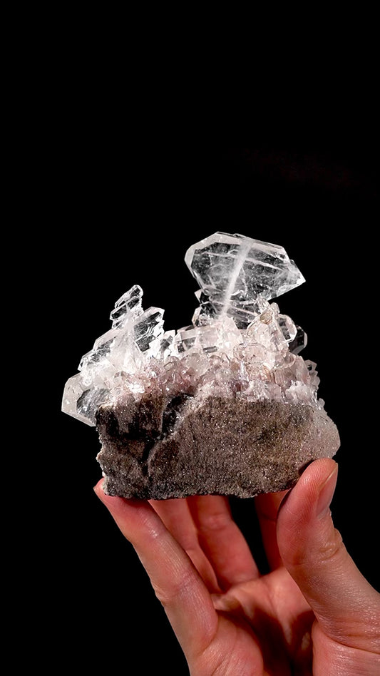 Extra rare Faden Pink Lemurian Quartz Cluster (Lot: CO-257)
