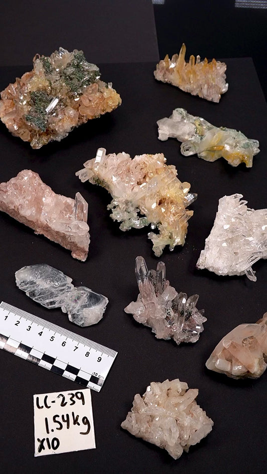 Lemurian Quartz Clusters mixed selection Rainbow Lot (LC-239)