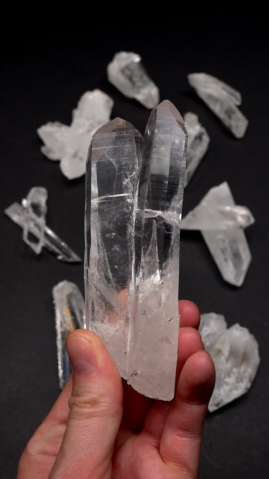 Tantric Twin Super Optical Lemurian Quartz crystal Points (SO-234)