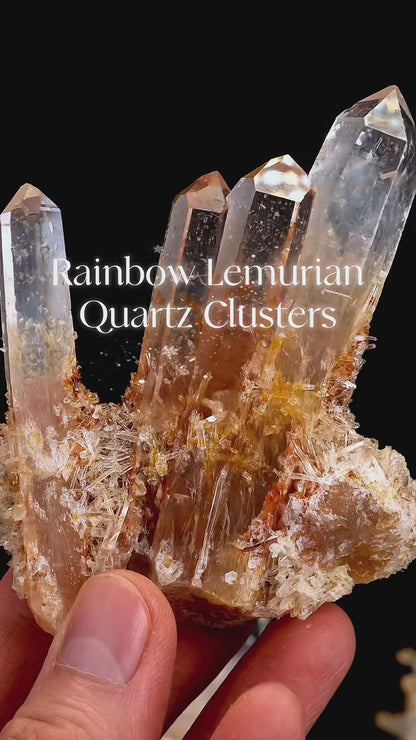 Rainbow Lemurian Quartz Clusters Mixed Selection (LC-3042) | Wholesale Lot | 2460g x10 | Small & Medium Size