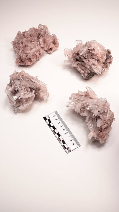 PINK LEMURIAN QUARTZ CLUSTERS MEDIUM SIZE (P-1441) 2,406 G X4 | WHOLESALE LOT