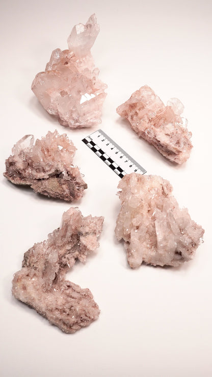 PINK LEMURIAN QUARTZ CLUSTERS MEDIUM SIZE (P-1433) 2.417 G X5 | WHOLESALE LOT