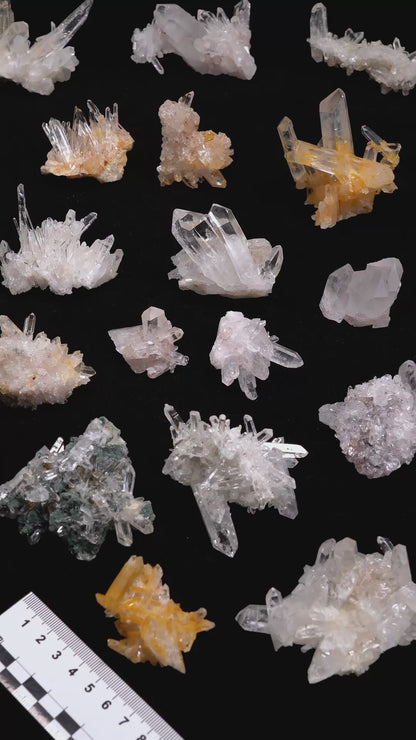 RAINBOW MIX LEMURIAN QUARTZ CLUSTERS (LC-3098) | WHOLESALE LOT | SMALL SIZE 1215g x17