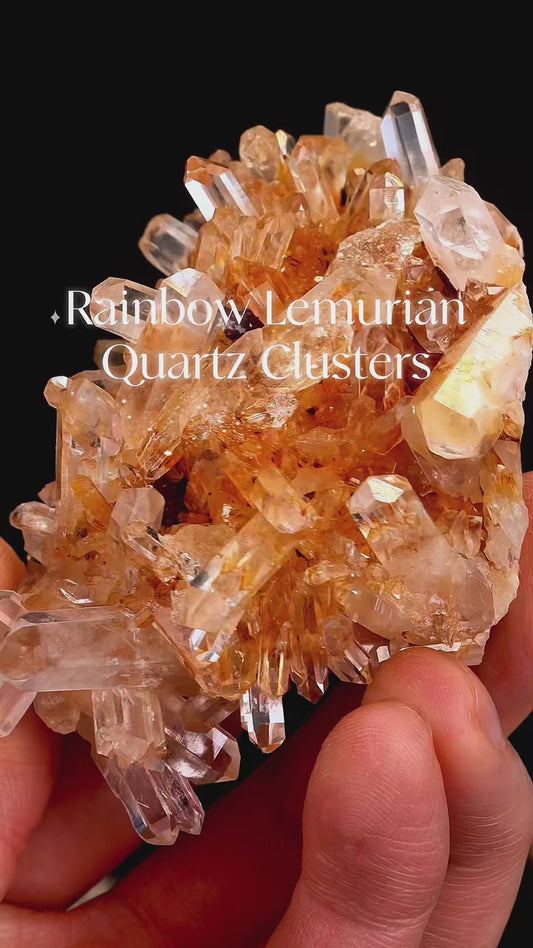 Golden Pink Lemurian Quartz Clusters | (Lot: LC-3045) | 2840g x9 | Wholesale Lot | Mixed Size