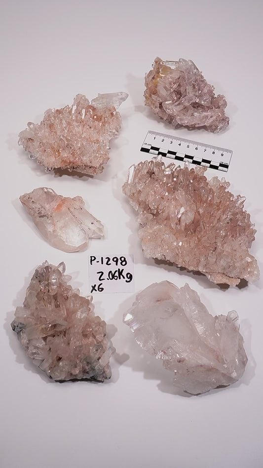 Pink Lemurian Quartz Clusters (P-1298)
