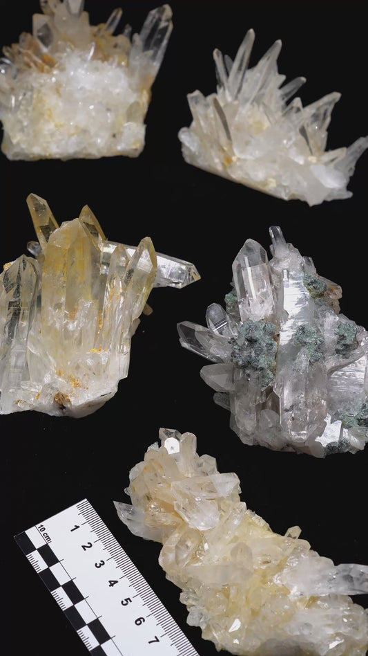 RAINBOW MIX LEMURIAN QUARTZ CLUSTERS (LC-3109) | WHOLESALE LOT | MEDIUM SIZE 1690g x5