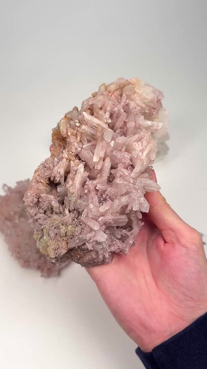 Pink Lemurian Quartz Cluster medium size (Lot: P-1219) 1,573g  x3 pieces