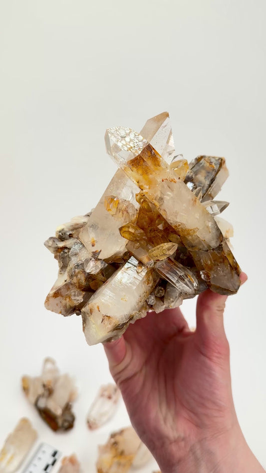 DRAGON FIRE LEMURIAN QUARTZ CLUSTERS (LC-3027) | WHOLESALE LOT | MEDIUM SIZE