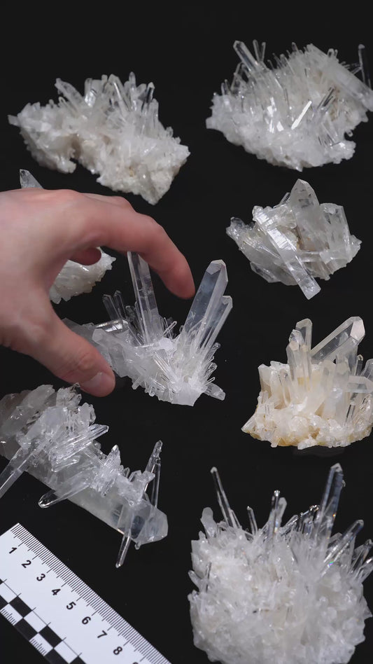 NEEDLE SUPER OPTICAL LEMURIAN QUARTZ CLUSTERS (LC-3111) | WHOLESALE LOT | MEDIUM SIZE 1495g x8