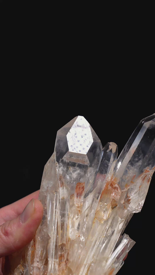 GOLDEN HEALER NEEDLE BLUE SMOKE LEMURIAN QUARTZ CLUSTERS (LC-3101) | WHOLESALE LOT | MEDIUM SIZE 1235g x2