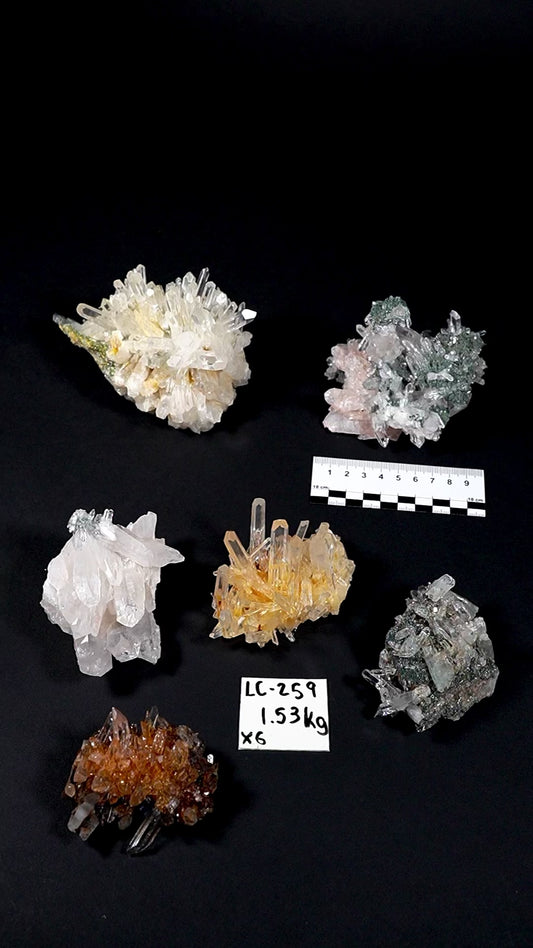 Lemurian Quartz Clusters mixed selection Rainbow Lot (LC-259)