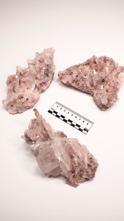 PINK LEMURIAN QUARTZ CLUSTERS MEDIUM SIZE (P-1432) 2.239 G X3 | WHOLESALE LOT
