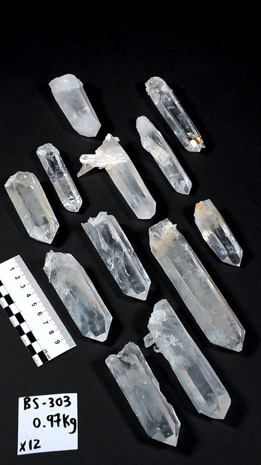 Blue Feather Lemurian Quartz crystal Points (BS-303)