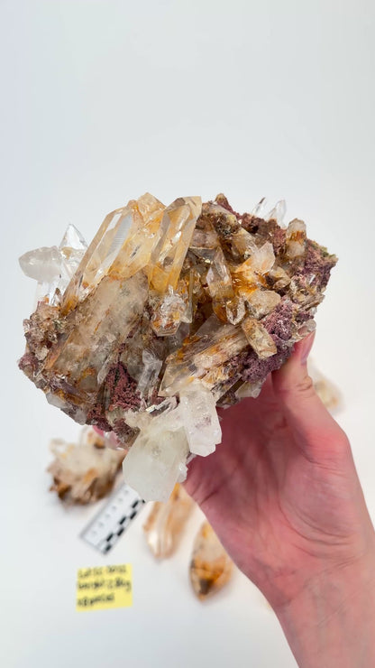 DRAGON FIRE LEMURIAN QUARTZ CLUSTERS (LC-3032) | WHOLESALE LOT | MIXED SIZE