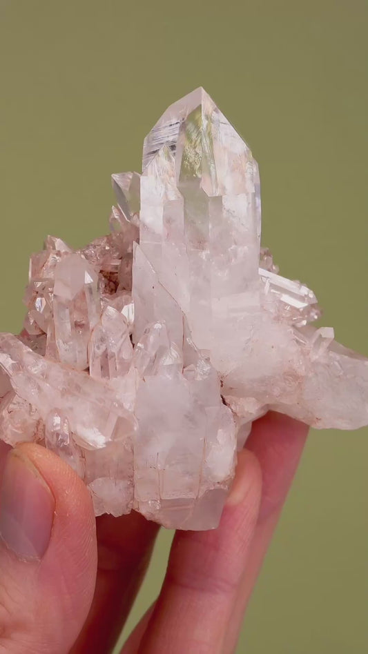SUPER OPTICAL PINK LEMURIAN QUARTZ CLUSTERS SMALL SIZE (P-3002) | WHOLESALE LOT