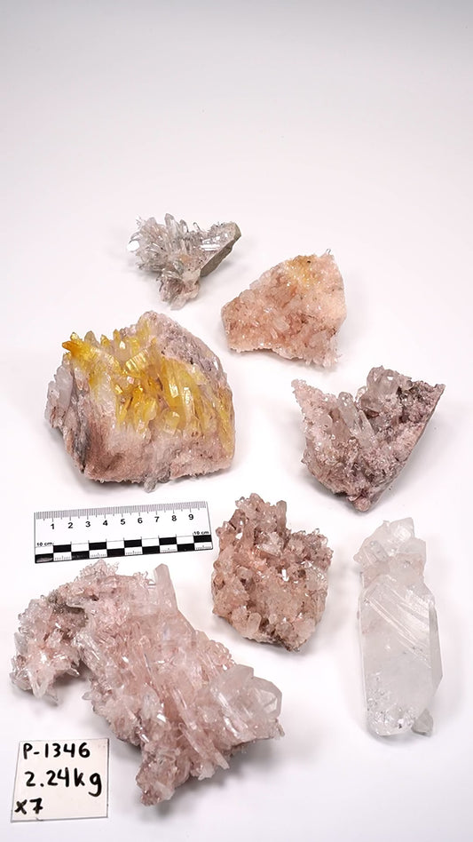 Pink Lemurian Quartz Clusters Medium/Small (P-1346)