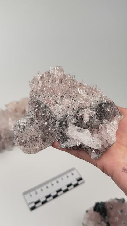 Pink Lemurian Quartz Clusters Medium size (P-1240) 2304g  x5 pieces