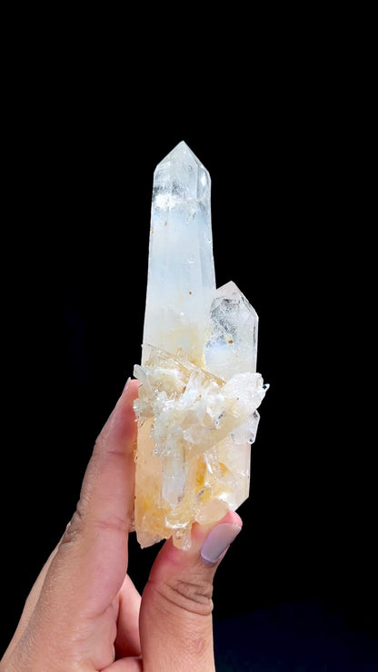 ゴールデンヒーラーDNAブルースモークレムリアンクォーツクリスタルワンド（大・中サイズ）（BS-151A）